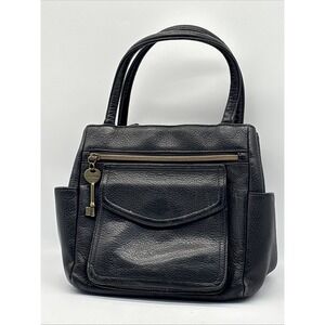 Vintage 1954 Fossil Butter Leather Shoulder Bag 75082 Black Mini Purse EUC